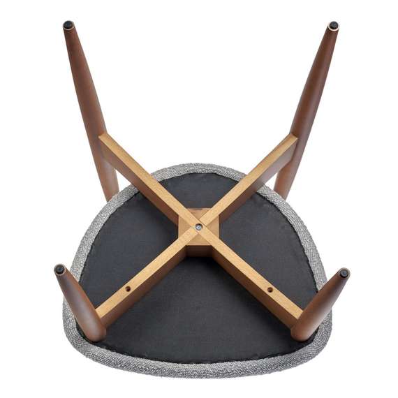 Стул Mod, светло-серое букле, каркас из массива бука в цвете орех