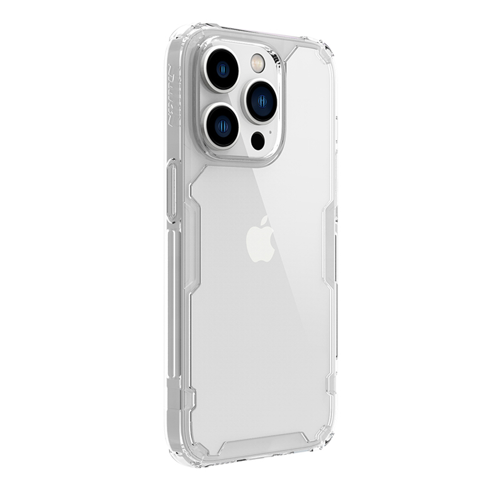 Противоударный прозрачный чехол от Nillkin для телефона iPhone 14 Pro Max, серия Nature TPU Pro (усиленные защитные углы)