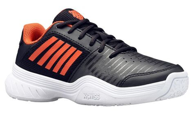 детские Кроссовки теннисные K-Swiss Court Express Omni - jet black/spicy orange/white