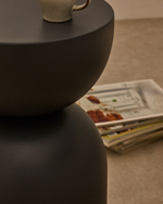 Приставной столик Rachell металл с серой окраской Ø30,5 см