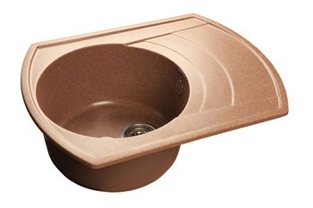 GRANFEST Мойка мрамор RONDO GF-R--650L чаша с крылом  650*500мм  терракот  арт.GF-