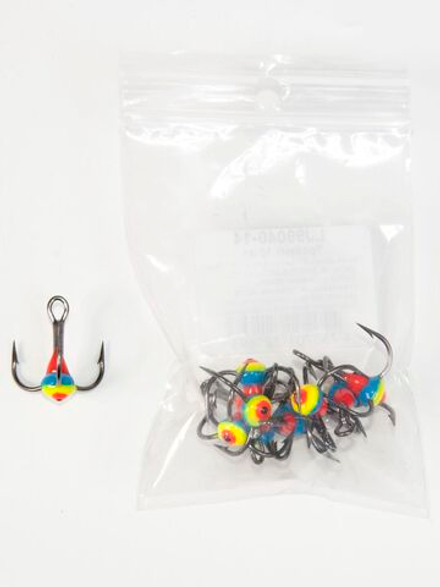 Крючок-тройник для приманок Lucky John с каплей цвет. разм.006/14