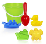 Песочный набор в корзинке "Садовый" 4 формочки, совок, грабли, леечка (Совтехстром)