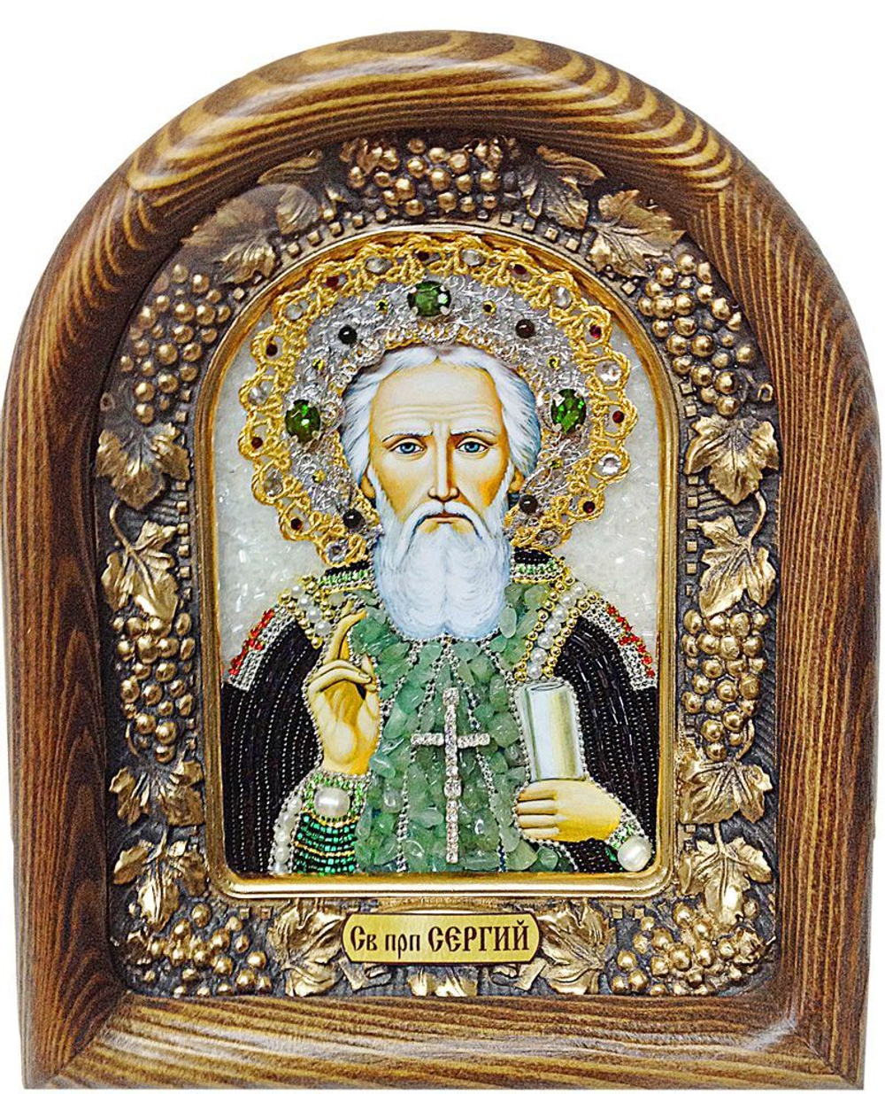 Икона Преподобный Сергий Радонежский бисер