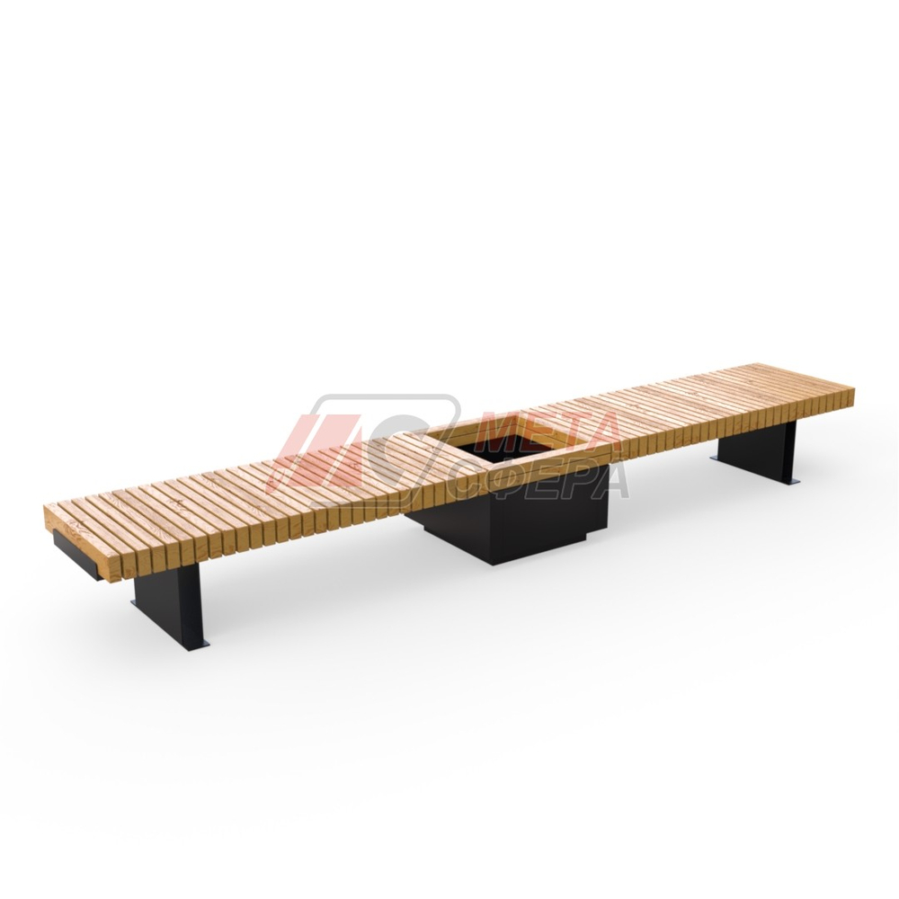 Лавка Rail Road 03 двойная с вазоном