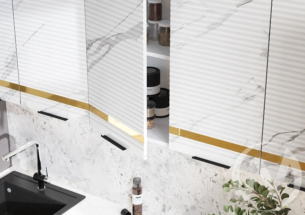 Кухня Милена 2;0м (белый/мрамор белый софт/антарес)