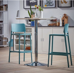 Стул пластиковый барный Papatya Joy-S Bar 75, голубой