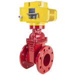 Wedge gate valve 30c939r red Elephant-GGG50-EPDM-F4-RED PSI232 class 150 T=230-248°F flange connection, with rubber lined wedge EPDM, electric actuator Elephant MT-380, 380V