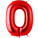 Шар фольгированный Цифра 0 101 см (Красный)