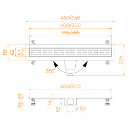 Душевой лоток Drain Leo-30Gb (400)