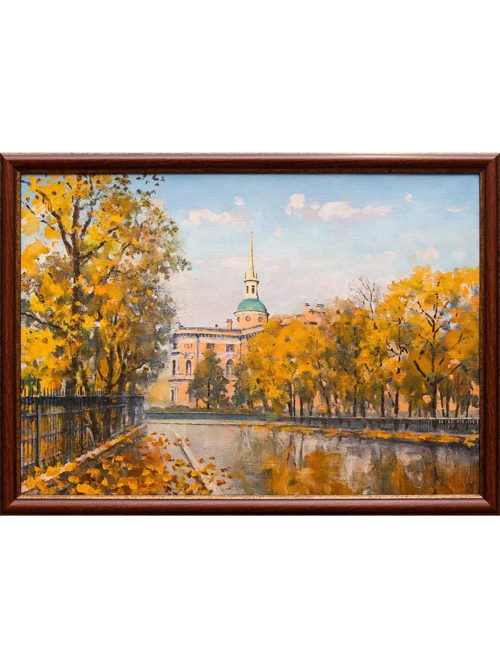 Картина маслом "Вид на Михайловский замок" Цыс