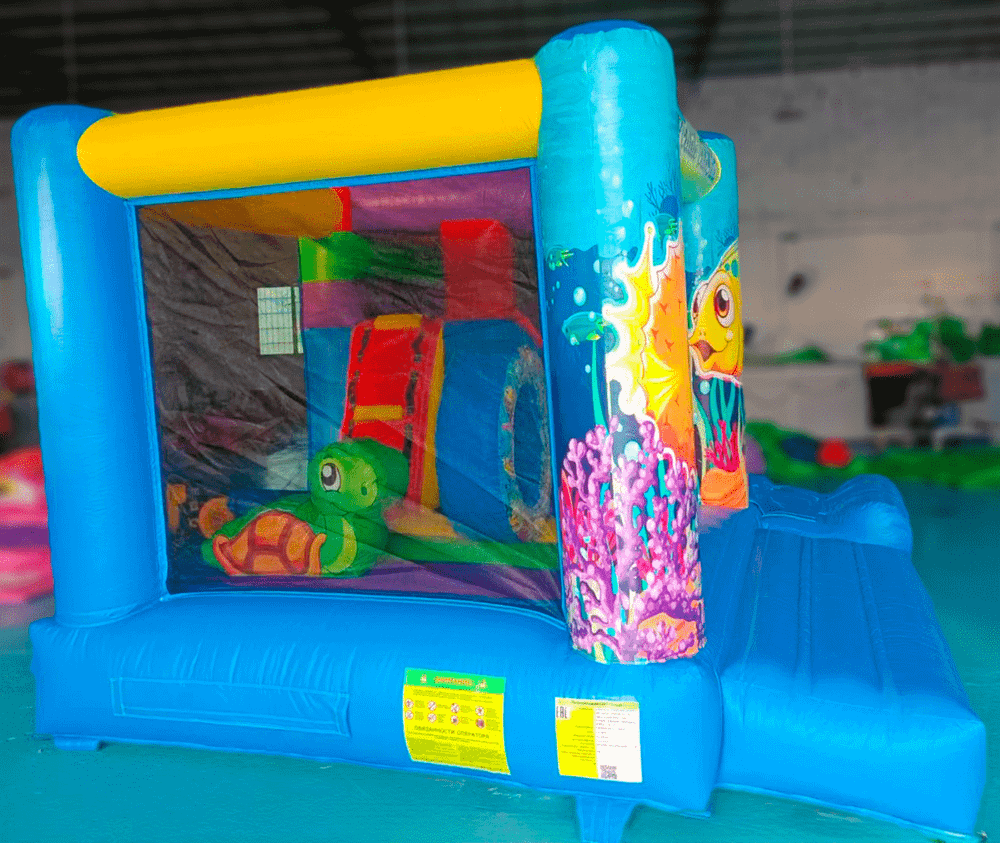 Коммерческий надувной батут «Подводный мир » 4*3,5*2,5 м