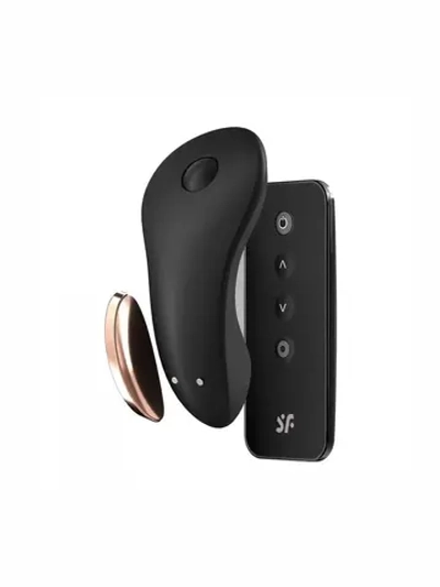 Чёрный вибромассажер в трусики Little Secret