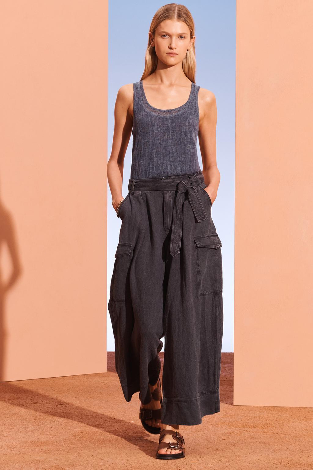 ZARA ТОП БЕЗ РУКАВОВ, СИНИЙ/ИНДИГО