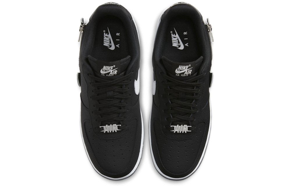 Nike Air Force 1 Low deconstructed zipper hook-changing low-top sneakers for men and women in the same style black