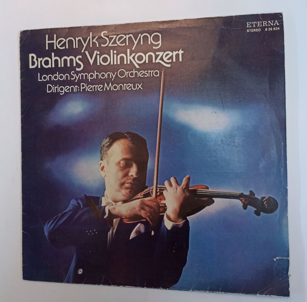 Винтажная виниловая пластинка LP Henryk Szeryng, Brahms Брамс, London Symphony Orchestra, Pierre Monteux Violinkonzert (GDR 1976)