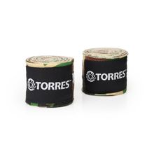 Бинт боксерский эластичный TORRES, PRL62017CA, дл. 3,5 м, шир. 5,5 см, 1 пара, хаки камуфляж