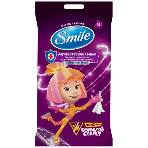 Влажные салфетки Smile 15 шт.