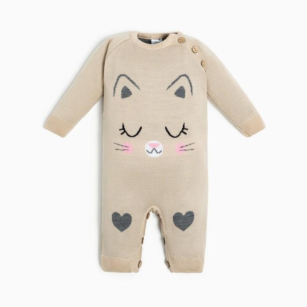 Комбинезон вяз. "Котик" рост 68-74 см (Крошка Я)