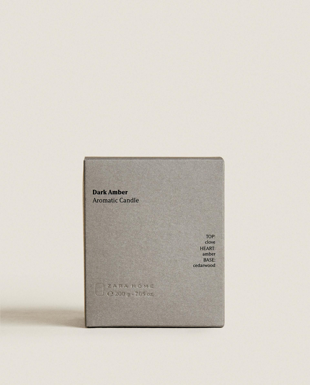 Zara Home - Ароматическая свеча dark amber, 200 г
