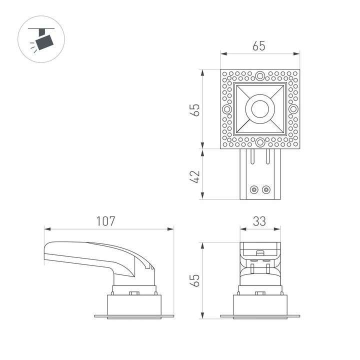 Встраиваемый светодиодный светильник Arlight MS-Rialto-Trimless-S40x40-9W Warm3000 048321
