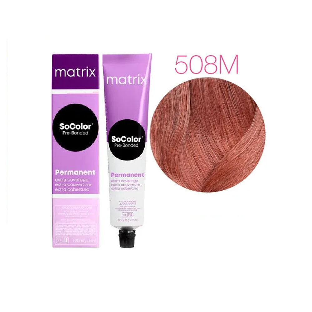 MATRIX SoColor Pre-Bonded стойкая крем-краска для волос 100% покрытие седины 90 мл 508M светлый блондин мокка
