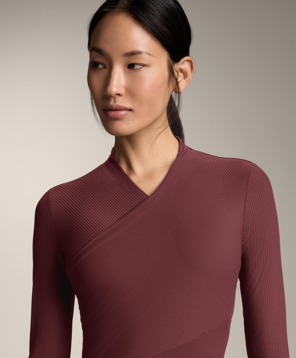 Oysho Комбинезон Comfortlux с длинными рукавами, бордовый