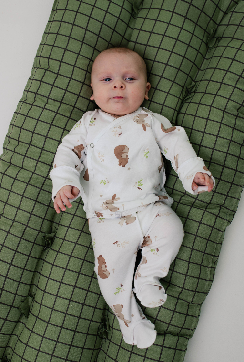 Комплект одежды из 3 предметов распашонка-ползунки-чепчик (нежные объятия)