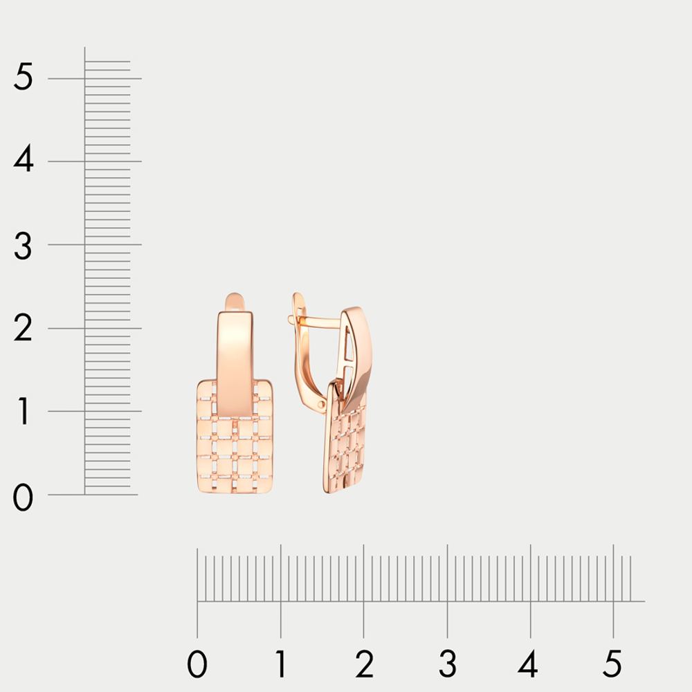 Серьги женские из розового золота 585 пробы без вставок (арт. АСД976-3875)