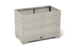 "Лунго" кашпо для цветов большое плетеное из искусственного ротанга, цвет бежевый