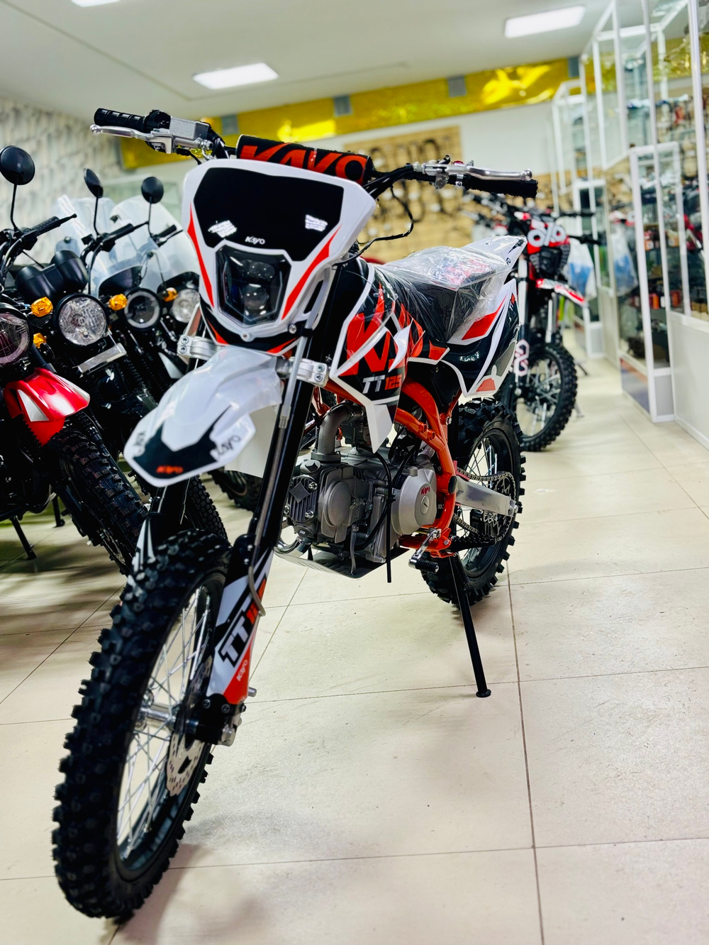 ПИТБАЙК KAYO BASIC K125EM 17/14 KRZ (МЕХАН. СЦЕПЛ., ЭЛ. СТАРТЕР 2024 Г.)