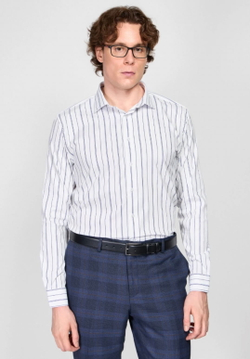 Мужская рубашка в полоску (белая) Л9