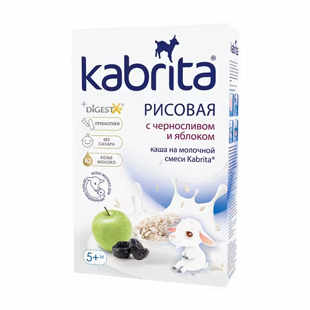 Каша Kabrita Рисовая с черносливом и яблоком (с 5 месяцев) 180 г
