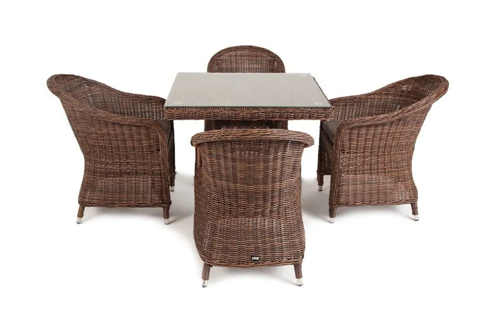 "Фредо" обеденная группа из искусственного ротанга, цвет коричневый