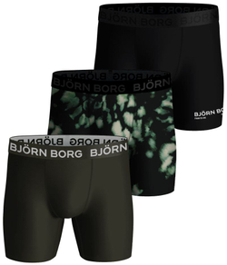 Мужские спортивные боксеры Björn Borg Performance Boxer 3P - black/green/print