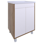 Тумба под раковину, 2 двери, 700, коллекция (Далия, Cersanit Como, Основной, Белый древесный, Белый древесный)