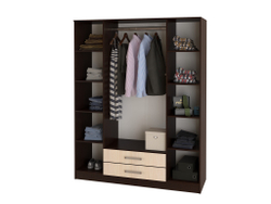 Шкаф четырехстворчатый Фиеста, Дуб беленый, Венге