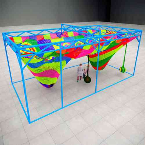 Верёвочная конструкция «Радужная паутина»