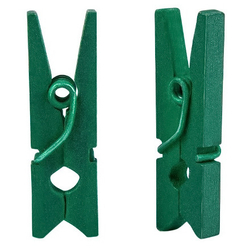 Прищепки дер.декоративные ЗЕЛЕНЫЕ 2,5см 1/50 шт.