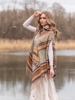 пончо женское с капюшоном