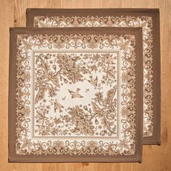 НАБОР САЛФЕТОК ИЗ 2-Х ШТ "ROYAL GARDEN",40Х40СМ, 100% ХЛОПОК ,БЕЖЕВЫЙ ,ТВИЛ