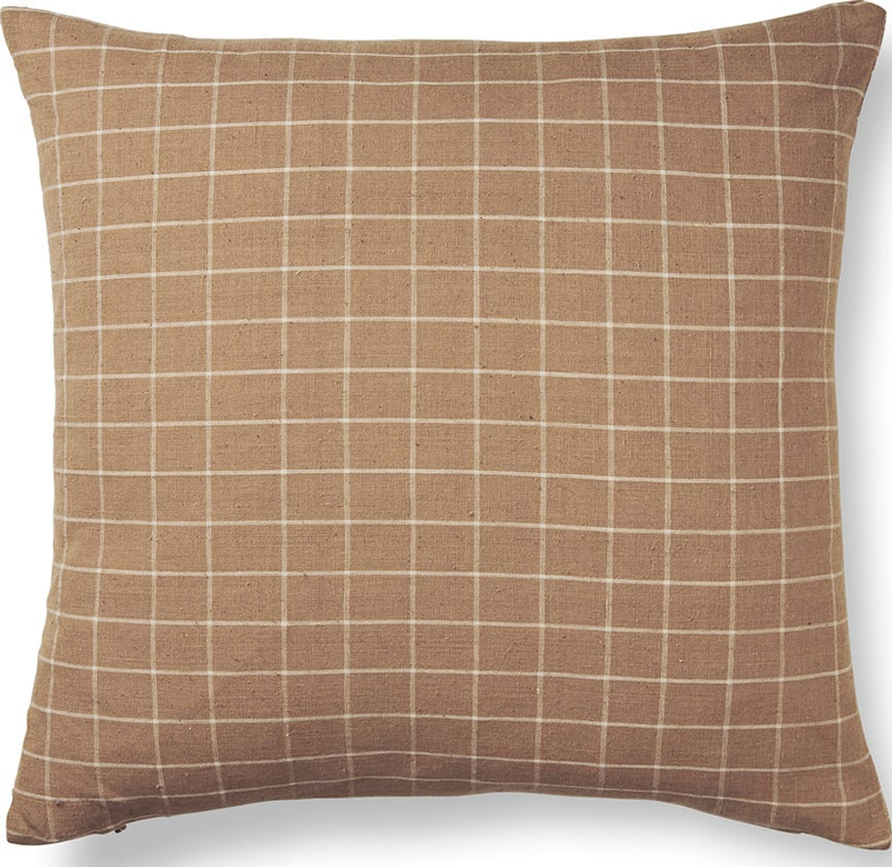 Декоративная подушка Ferm Living, Brown Check, 50 50 см, хлопок, коричневая