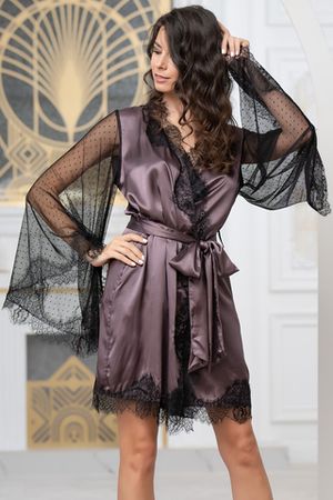 Халат Windsor 3883 баклажан Mia-Amore