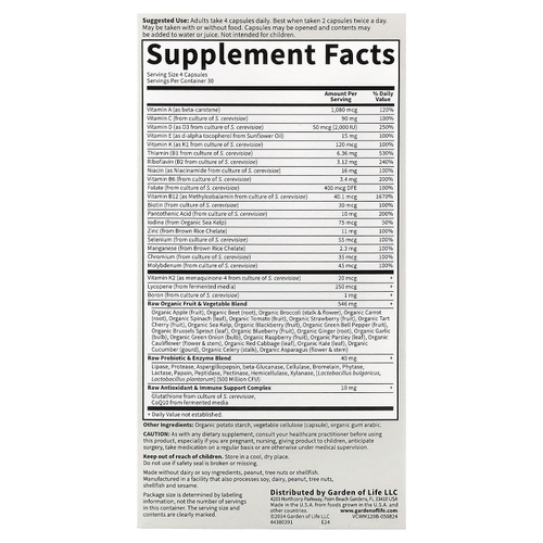 Garden of Life, Vitamin Code®, мультивитамины из цельных продуктов для мужчин от 50 лет, 120 вегетарианских капсул