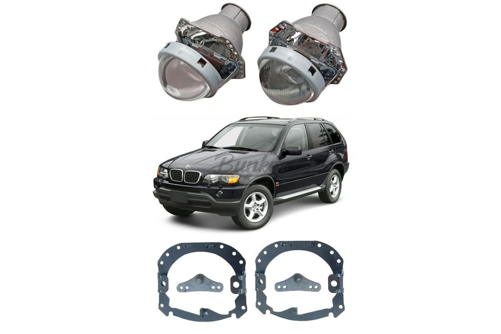Готовый комплект для замены штатных линз Hella 2 с AFS, BMW X5 E53 рестайлинг 2003-2006