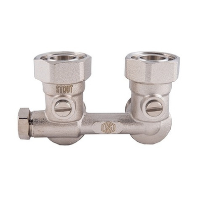 Узел нижнего подключения угловой STOUT - 3/4" (для однотрубной системы)