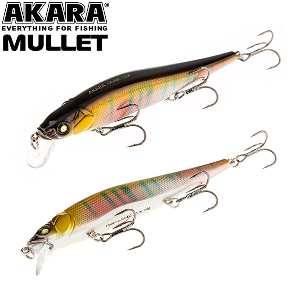 Воблер Akara Mullet 110F 14 гр. (1/2 oz 4,3 in) A210
