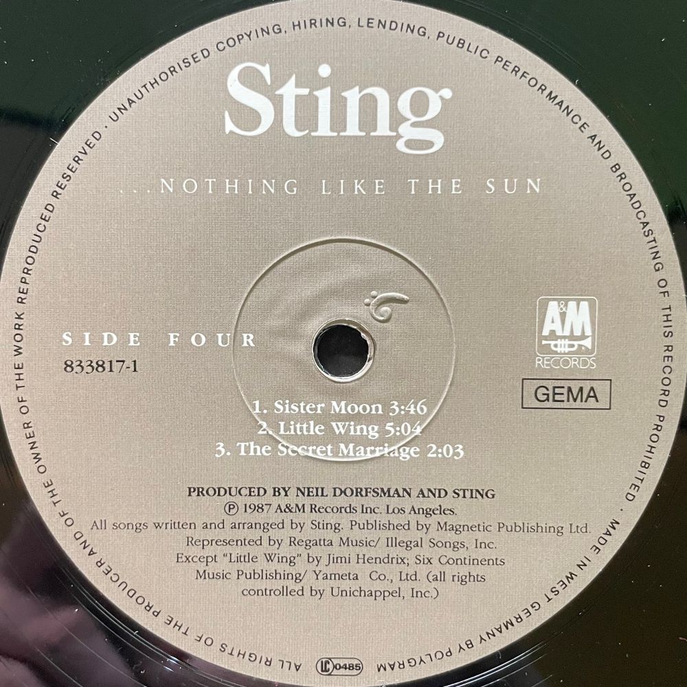 Sting - Nothing Like The Sun 2LP (Германия 1987г.)