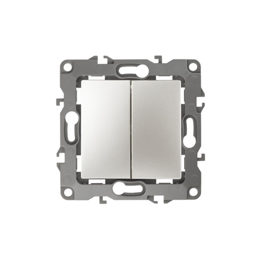 12-1106-15 ЭРА Переключатель двойной, 10АХ-250В, IP20, Эра12, перламутр | Эра 12 Перламутр