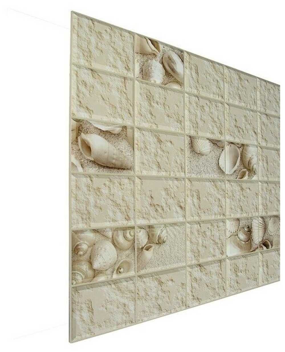 ПАНЕЛЬ ДЕКОРАТИВНАЯ ПВХ GRACE БЕЛАЯ РАКУШКА 960Х480ММ